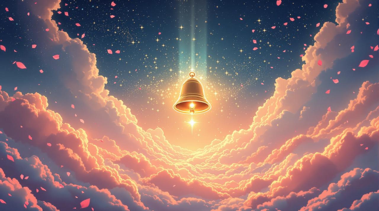 短剧合集品牌形象 - 金色铃铛在星光中闪耀